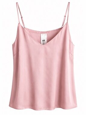 H&M Pink Satin-Like Cami Tank Top Size S